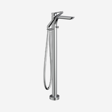 Floormount tub filler with handshower Floormount tub filler with handshower